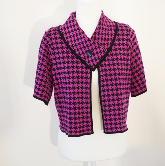 houndstooth cropped cardigan